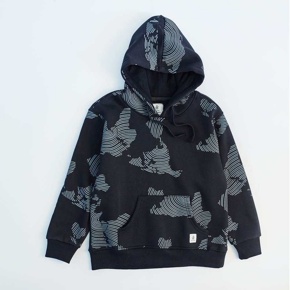 Modern Imprint Kids Boy Black Hoodie | Egyptian Made Applemint & Cocoa